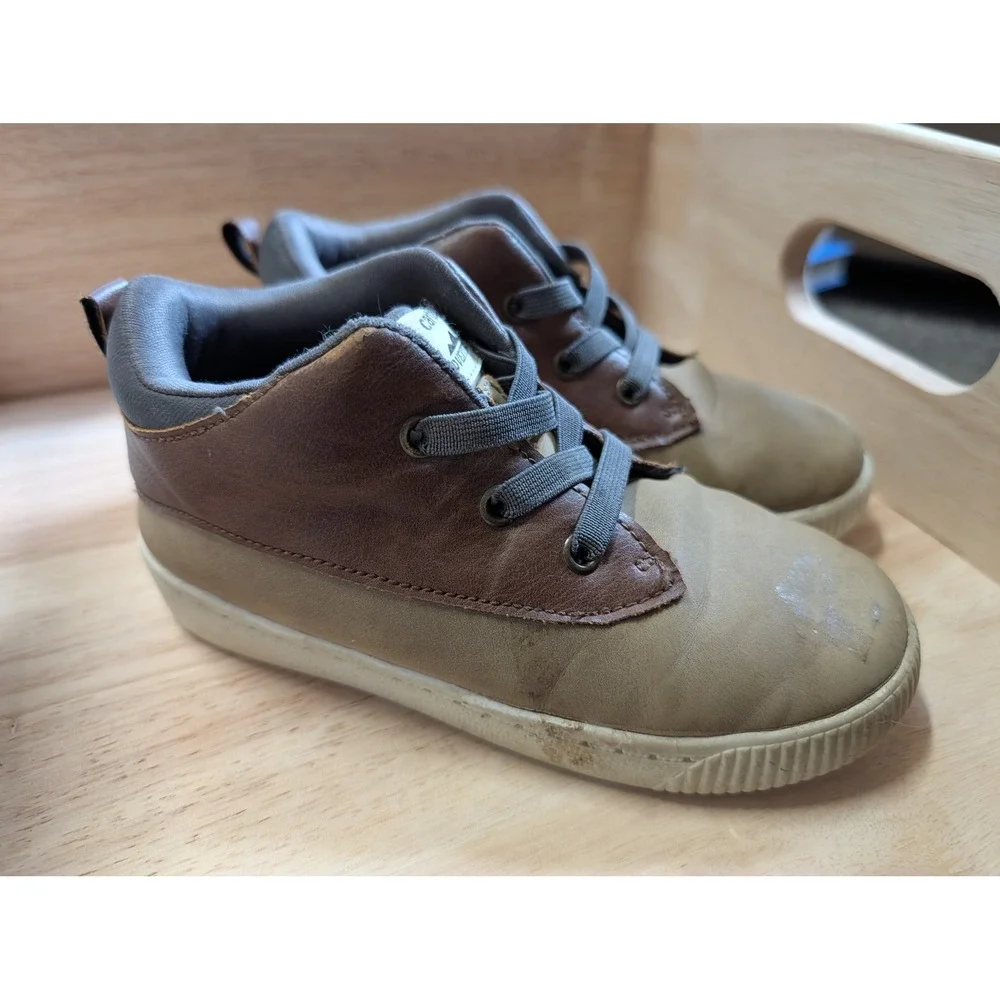 Carters Adventure Kids Brown Tan High Top Sneakers Size 12 Lace Up Casual Shoes